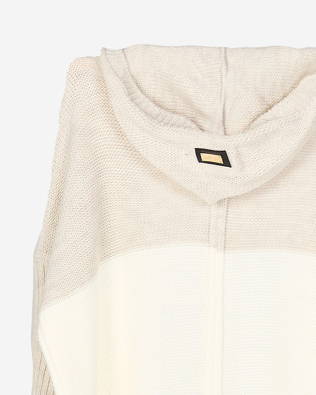 Langer Cape-Pullover für Damen in den Farben Beige, Creme und Rosa - Kleidung