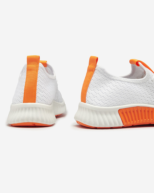 Білі жіночі спортивні туфлі з помаранчевими вставками Kedeti - Взуття