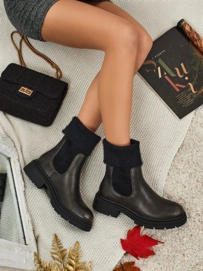 Damen Stiefeletten Kesy aus Öko-Leder mit Fell