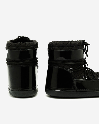 Royalfashion Schwarze rahmengenähte Damen-Schneestiefel Yevnoiela