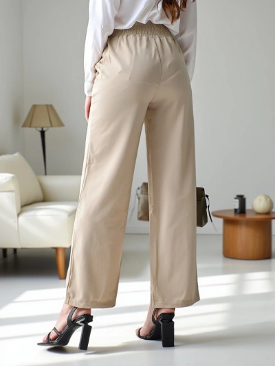 Royalfashion Weite Damenhose mit dekorativem Gürtel