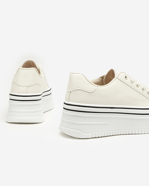 Жіночі кеди кремового кольору на платформі Aniel