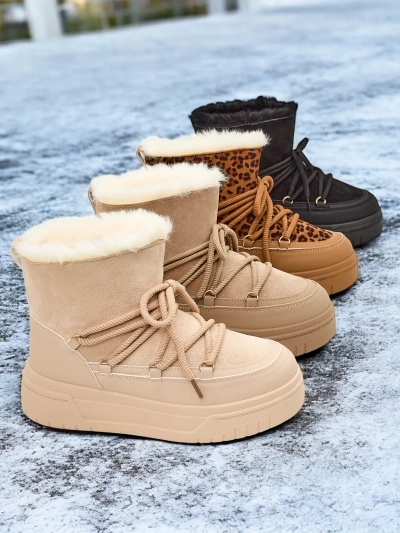 Royalfashion Damen Schnürschnee stiefel Moniuc