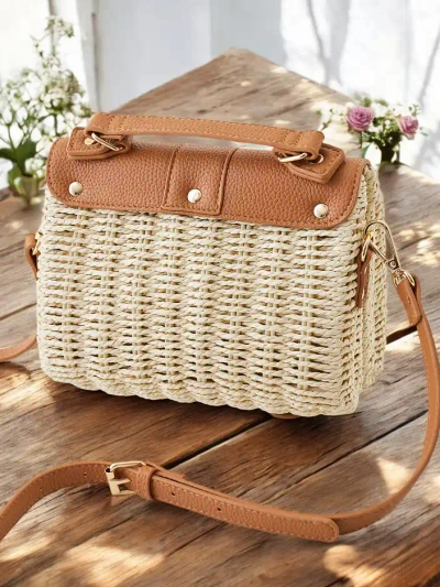 Royalfashion Kleine Rattan-Handtasche Typ Truhe