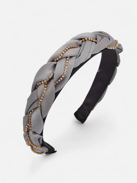 Royalfashion Haarband mit Zopfmuster, verziert mit Zirkonia