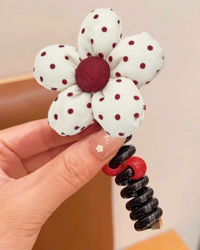 Royalfashion Haargummi Spirale mit kleiner Blume Blossom Coil