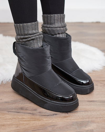 Royalfashion Black Maderta Slipper Damen Schneestiefel