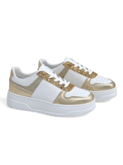 Bella Glamour Goldene Damen-Sneakers