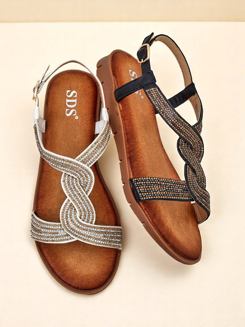 Royalfashion Жіночі сандалі з декоративними ремінцями Aria Shine