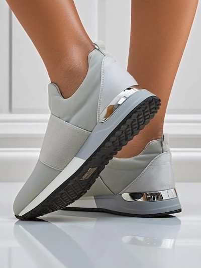 Damen Selene Grigio Sneakers flache Sohle taubengrau modischer Stil