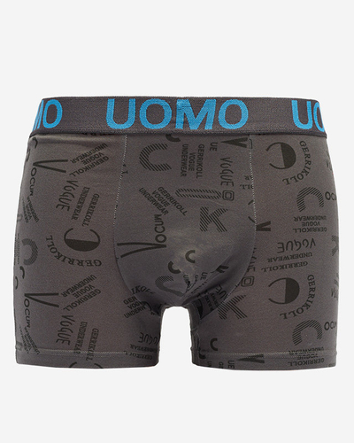Dunkelgraue Herren-Boxershorts mit Print - Underwear