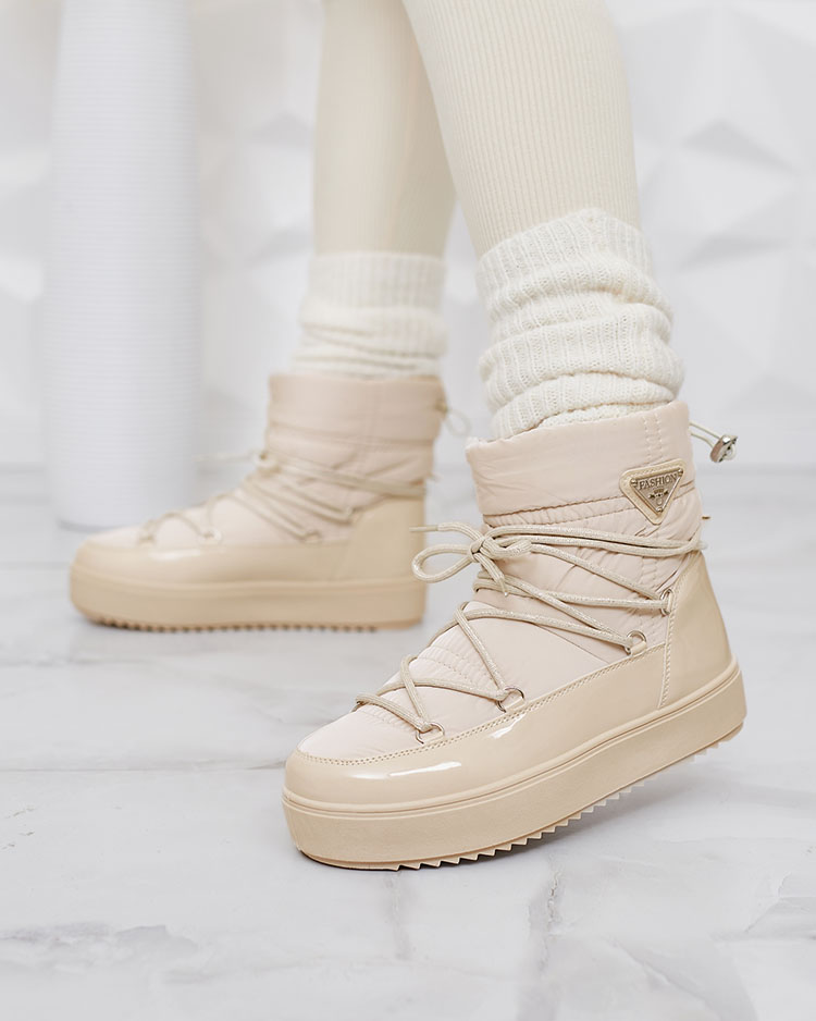 Royalfashion Beige Galebda Damen Schlupf-Schneestiefel