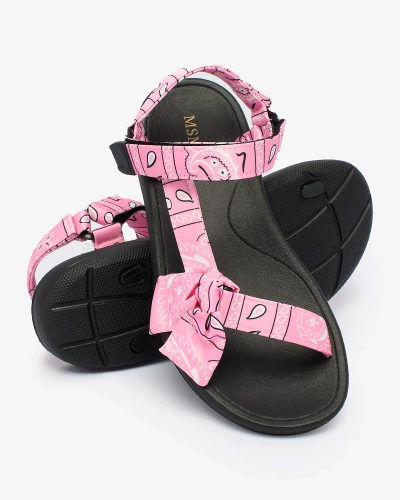 Royalfashion Rosa Damensandalen mit Schleife Oyall