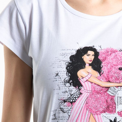 Weißes T-Shirt mit kurzen Ärmeln - Blusen 1