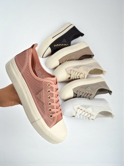 Damen Turnschuhe Afrodyta Rosa – atmungsaktive rosa Stoffschuhe für den Sommer
