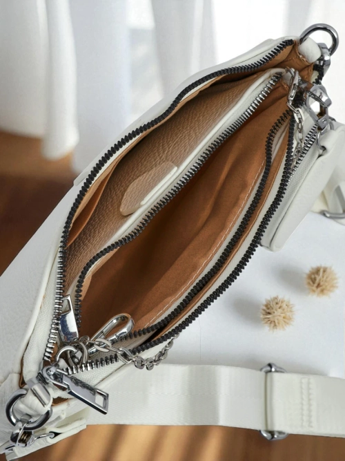 Aurelia Bianca – Маленька біла жіноча сумочка з екошкіри з ланцюжком