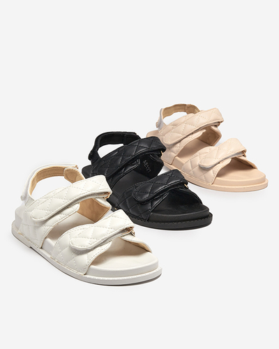 Beige Damensandalen mit Klettverschluss Korine - Footwear