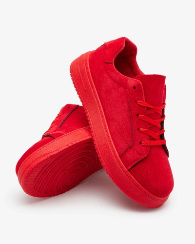 Royalfashion Rote Damen-Sneakers aus Öko-Wildleder Glopov