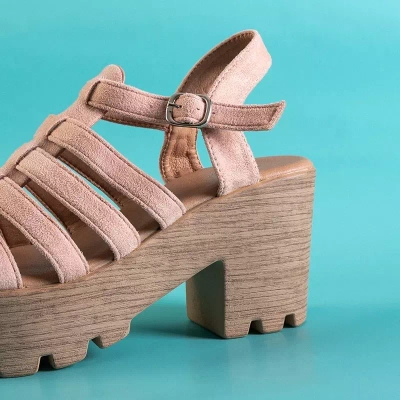 OUTLET Rosa Damensandalen mit hohen Absätzen Tamianka - Schuhe