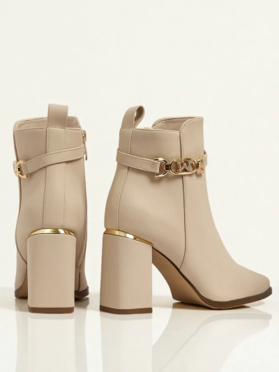 Damen Stiefeletten Öko-Wildleder mit Blockabsatz Ostirena