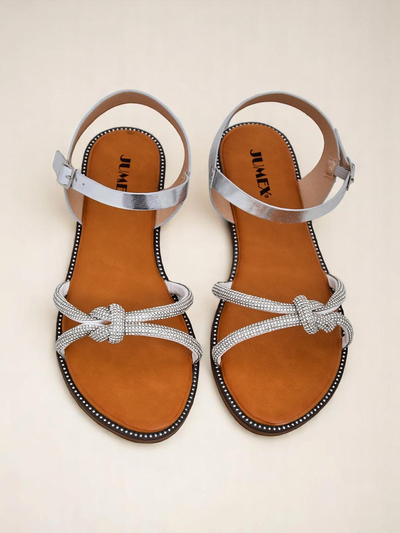 Royalfashion Damen Sandalen mit dekorativen Zirkonia Bella Shine