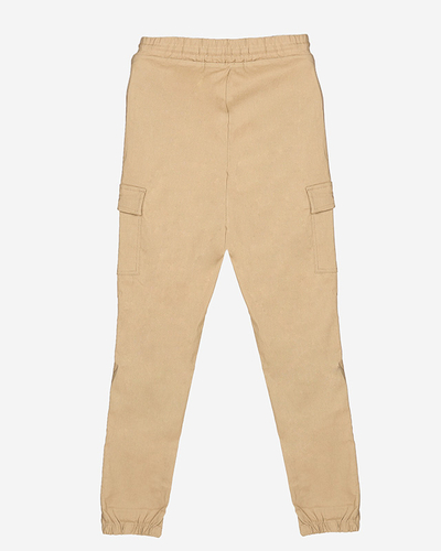 Hellbraune Damen-Cargohose mit Kette - Bekleidung