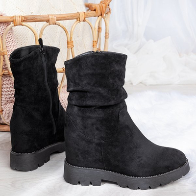 Schwarze Stiefel mit bedecktem Keil Yetna - Footwear