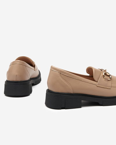 OUTLET Hellbraune Damenschuhe mit Ornament auf der Nase Veteca - Footwear