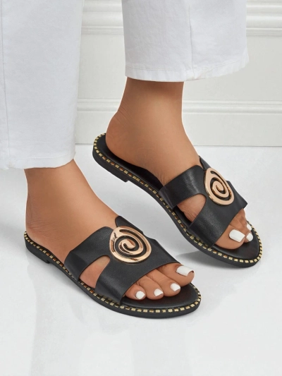 Royalfashion Damen-Pantoletten mit flacher Sohle Glam Bliss