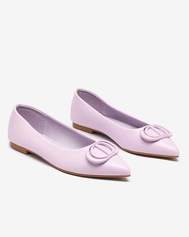 Spitze Ballerinas für Damen in Violett mit einem Ornament an der Spitze Manico - Footwear