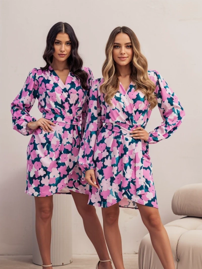 Royalfashion Damenknielanges Kleid mit floralen Muster