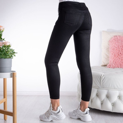 Schwarze Hose mit weißer Paspelierung - Hose 1