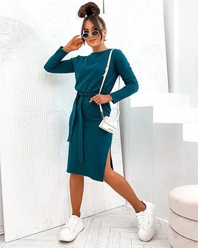 Royalfashion Knielanges Kleid aus Baumwolle