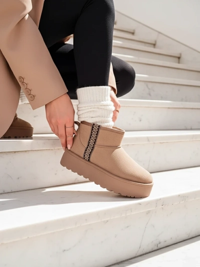 Royalfashion Kurze Stiefel Damen Schneestiefel Stil Haluzi