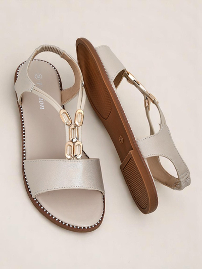 Royalfashion Damen Sandalen mit dekorativen Riemchen Siena Glow