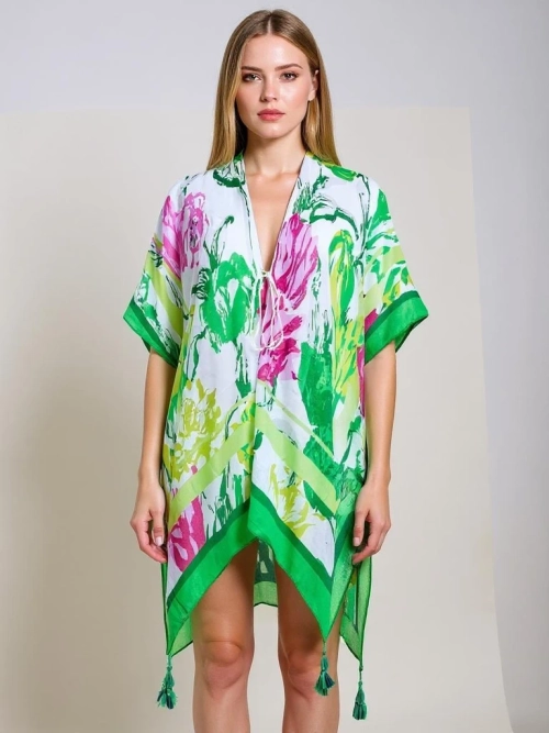 Pareo Calista – Кольорове пляжне парео Royalfashion до колін з V-подібним вирізом
