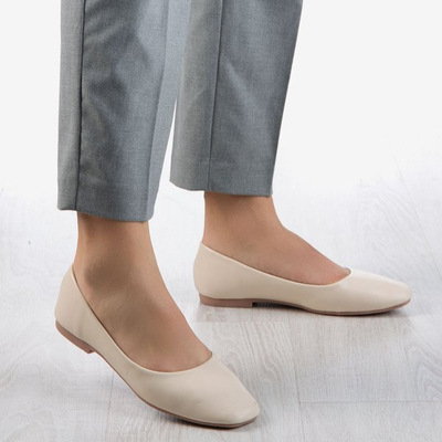 Flache Absätze für beige Frauen Lin - Schuhe 1