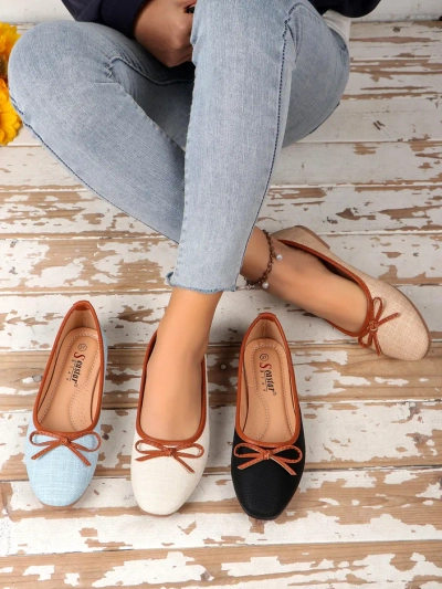 Royalfashion Damen Ballettschuhe mit Glitzer und einer Schleife Aramie