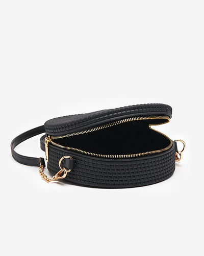 Schwarze Damenhandtasche mit Prägung - Accessoires