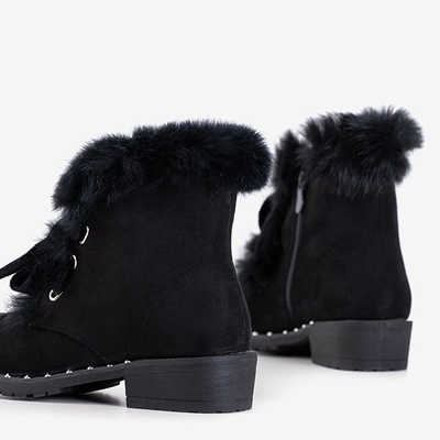 Schwarze Arbeiterinnen mit Fell Minuf - Schuhe