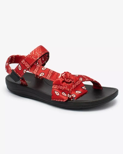 Royalfashion Rote Damensandalen mit Schleife Oyall