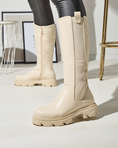 Cremefarbener Damenstiefel Vebissa- Footwear