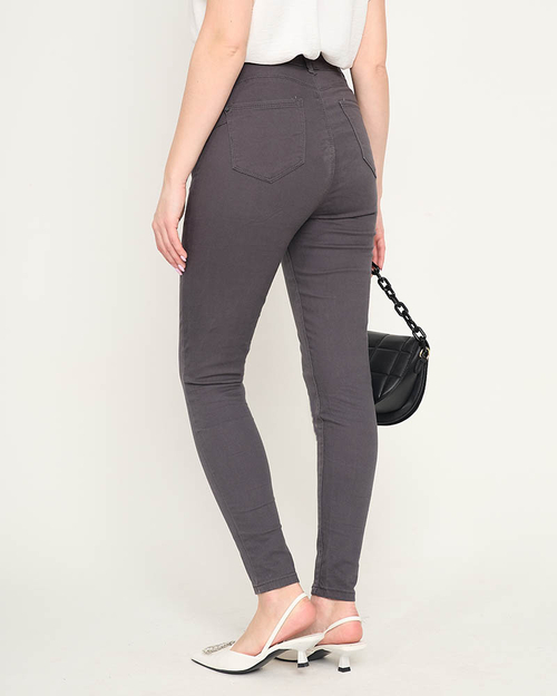 Темно-сірі жіночі вузькі джинси