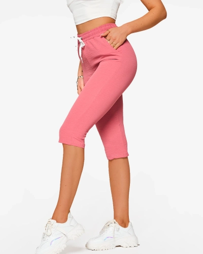 Dunkelrosa Stoffshorts für Damen 3/4- Kleidung