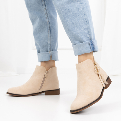 Stiefel aus Öko-Wildleder beige Eksa - Schuhe