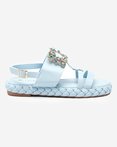 OUTLET Blaue Damensandalen mit einer dekorativen Govy-Footwear-Schnalle