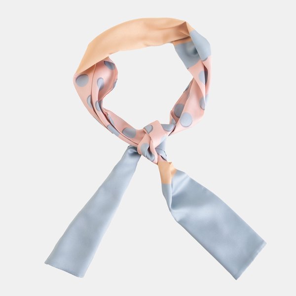 Blau-orangefarbener Damenschal mit Tupfen - Schals