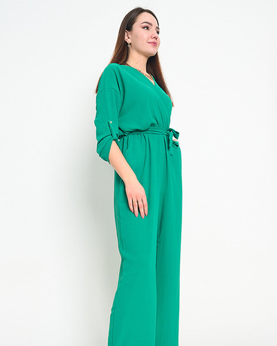 Grüner langer Damen-Jumpsuit - Kleidung