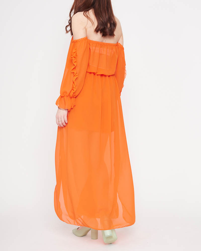 Orangefarbenes spanisches Maxikleid für Damen - Kleidung