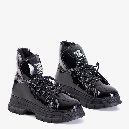 Чорні лаковані жіночі черевики від Rostorie - Взуття